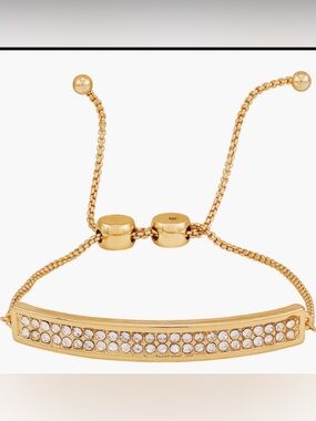 Vince Camuto  Pave Bar Slider Gold Bracelet with Crystals